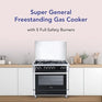 Super General SGC916FSBGOF - 90x60cm Freestanding Gas Cooker