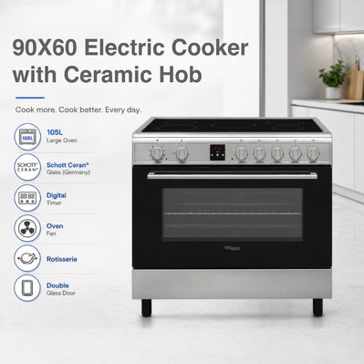 Super General SGCV90DSS - 90x60cm Freestanding Electric Cooker