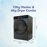 Super General SGW10650CMBDDS - 10kg/6kg Front-Load Washer-Dryer