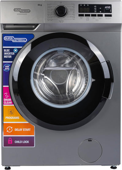 Super General SGW8250NLEDS - 8kg Front-Load Washing Machine